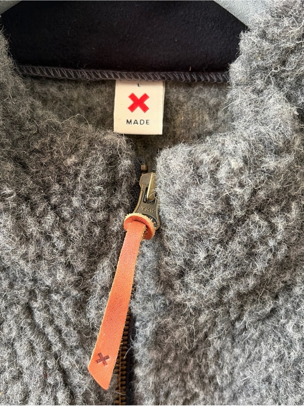 Best Made Co Wool Fleece Zip Vest Gray Size Large Pre Duluth New York - Picture 2 of 9